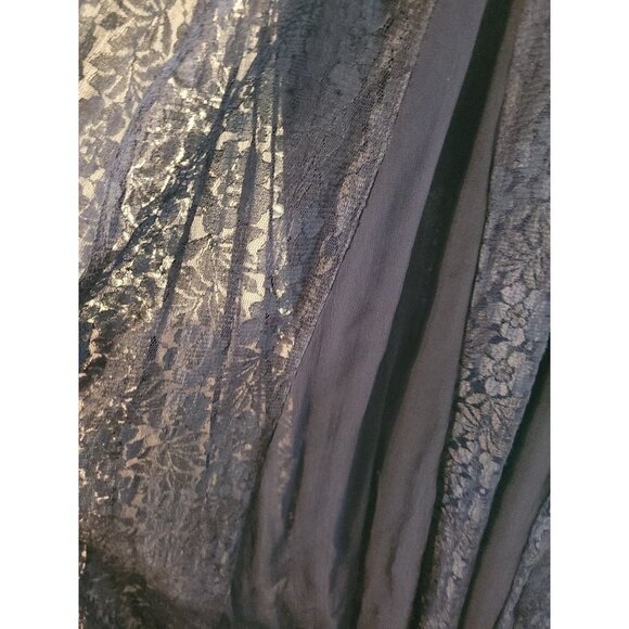 VTG Nostalgia Chiffon Lace Blue Sheer Overlay Maxi Dress Sz L Ethereal Witchcore - Picture 3 of 13